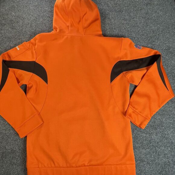 Reebok Cleveland Browns Hoodie Mens Large Orange NFL OnField Pullover Sweatshirt - Picture 13 of 16